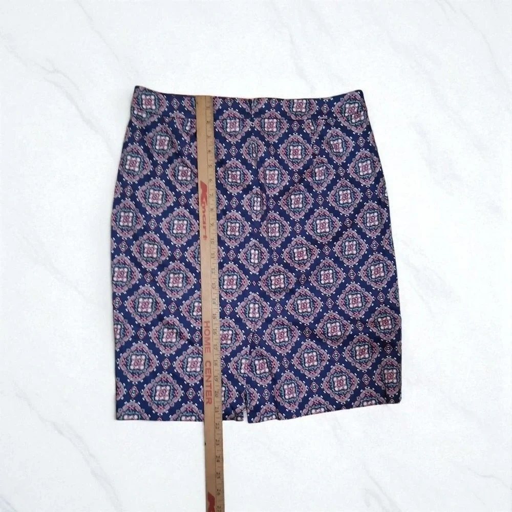 EUC J. Crew Sz. 10‎ Mandela Printed The Pencil Skirt